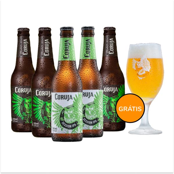 Kit Degustação 5 Cervejas Coruja + Taça Grátis