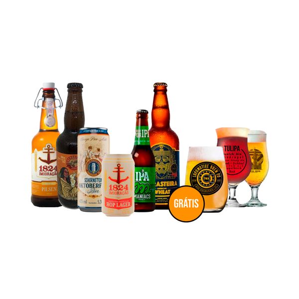 Kit Explorador 6 Cervejas artesanais + 3 Copos Grátis