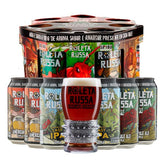 Kit Presenteável Tambor 6 Cervejas Roleta Russa Lata 350ml + copo